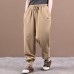 Autumn  Korean trousers with lace-up threaded mouth khaki ming casual pants