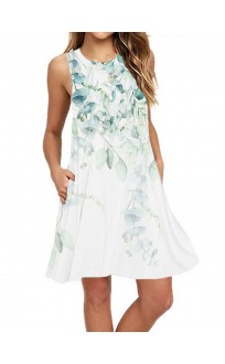 women's sleeveless floral dress  HF0119-04-01