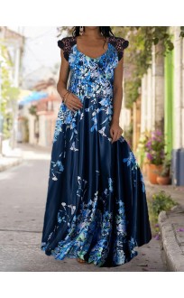 Floral full skirt dress HF1302-01-02