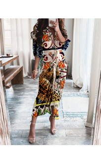 long sleeve printed long dress HF2207-01-02