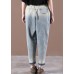 French Spring Wide Leg Pants Unique Blue Work Pant