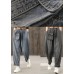 Washed denim black autumn casual trousers loose harem pants