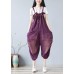 Bohemian Purple Hole Patchwork Fall Cotton Romper