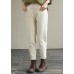 Beautiful Beige Trousers Women's Spring Elastic Waist Fabrics Pant