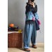 Casual Blue Wide Leg Pants Linen