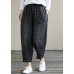 Organic Spring Casual Pants Denim Black Fabrics Cinched Pants