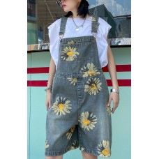 Denim Back Pants Summer Thin Print Straight Tube Shorts