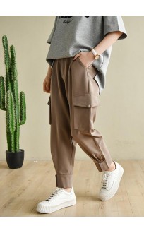 Bohemian Chocolate pockets Patchwork Cotton Pants