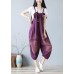 Bohemian Purple Hole Patchwork Fall Cotton Romper