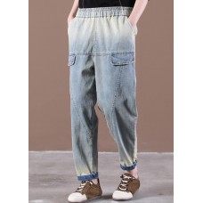 French Spring Wide Leg Pants Unique Blue Work Pant