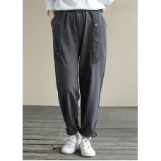 DIY Spring Wide Leg Pants Women's Gray Gifts Elastic Waist Patchwork Pant