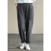 DIY Spring Wide Leg Pants Women's Gray Gifts Elastic Waist Patchwork Pant