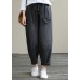 Organic Spring Casual Pants Denim Black Fabrics Cinched Pants