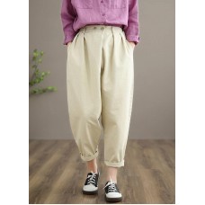 Elegant Beige Pant Stylish Spring Button Down Trousers