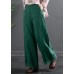 Retro Semi Elastic Waist Wide Leg Pants Women's New Spring Casual Hemp Color Pants